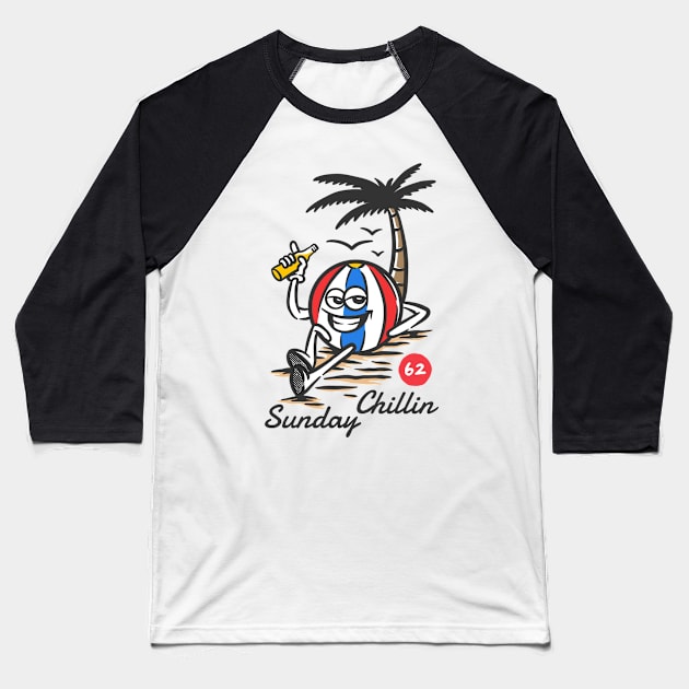 SUNDAY CHILLIN Baseball T-Shirt by Mr. Sugen CANTEEN 